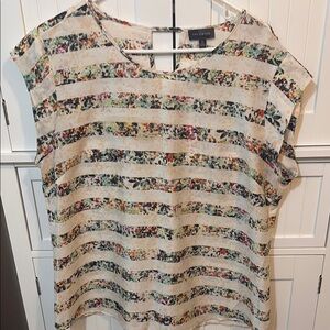 Abstract Floral Striped Blouse | Artsy Chic Top